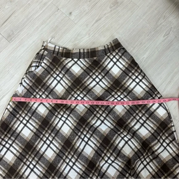 IDEALSANXUN Plaid Long Wool A-Line Skirt - Picture 8 of 9